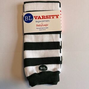 NEW Baby Legs Varsity Legwarmers Forest Green and White Stripes